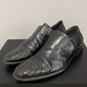 Steve Madden Black Studded Leather Loafers Men’s 11